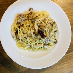 自家製パンチェッタとキノコ