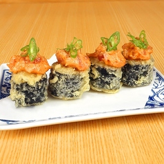 クリームチーズの揚げ細巻き 旨辛ねぎまぐろ