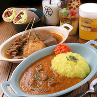 カレーからお酒、ラッシーまで♪ラップサンドも人気！