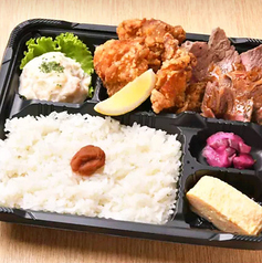 【店長イチオシ】唐揚げとステーキ弁当