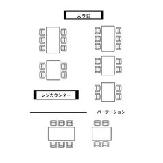 店全体図/最大34名様までご利用可能