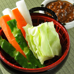 生野菜スティックと特製肉味噌(1人前)