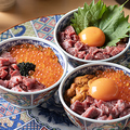 料理メニュー写真 桜肉ミニ丼3種盛り
