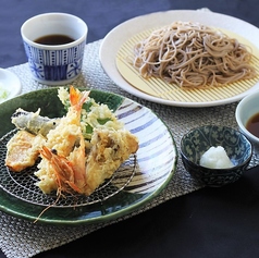 車海老と季節野菜のそばセット