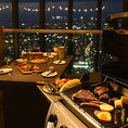 高層階からの夜景を楽しみながら本格BBQをお楽しみいただけます。