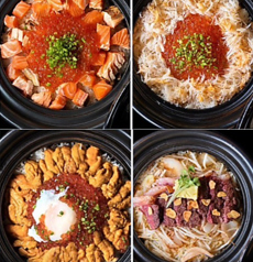 炊き立ての贅沢！名物土鍋ご飯！海の幸やお肉など多彩なメニューの写真