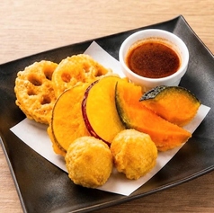 秋野菜の4種フリット 焦がし味噌マヨソース