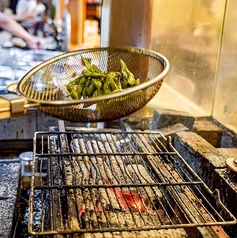 枝豆の炭火焼き
