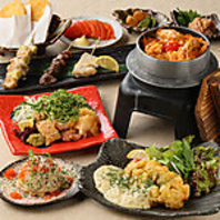 飲み放題コース3500円(税込)～！朝引き地鶏などを堪能