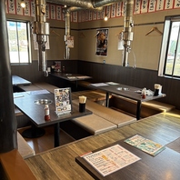 最大42名様まで可能な掘りごたつ式のお座敷完備