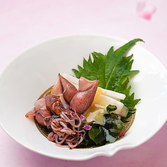 ホタルイカとうどの酢味噌掛け