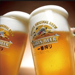 生ビールはいつでも390円!!ゆっくりお楽しみ頂く為に、生ビールを始め、お飲物はお安くご提供です☆
