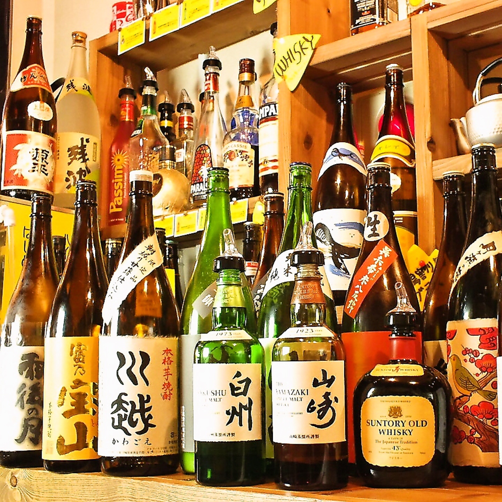 店主が厳選した焼酎・日本酒…全180種飲み放題！セルフなので焼酎はお好みの濃さに♪