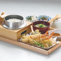 大えび天ぷらととり天定食