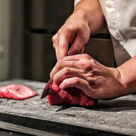 こだわりの黒毛和牛を使用