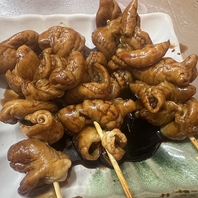 かま田の名物料理！もつ焼き串