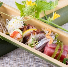 採れたての旬魚を使っています『お造り盛り合わせ 5種』