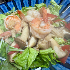 あったかきのこ海老サラダ