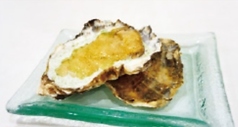 北海道知床産牡蠣の軽いポシェ　ライムのジュレと岩海苔のムース