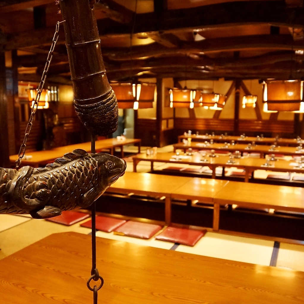 【幹事様へ！各種宴会に最適】最大90名様までの掘りごたつ式のお座敷。