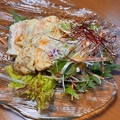 料理メニュー写真&nbsp;蒸し鶏の前菜　香り葱ソース