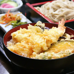 特大海老天丼と蕎麦のセット