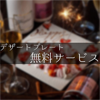 特別な日をお祝いするデザートプレート無料サービス★