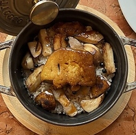 贅沢コラボ♪フォアグラとたけのこ、山椒のココット飯