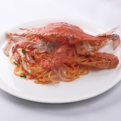 渡り蟹のトマトクリームソースリングイネ
