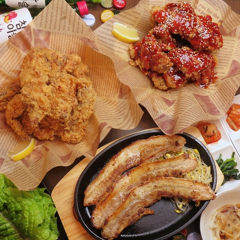 韓国人シェフが手掛ける本格韓国チキン・サムギョプサルが大人気！