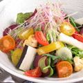 料理メニュー写真 フレッシュ色々野菜のシンプルサラダ 淡路玉ねぎのドレッシング