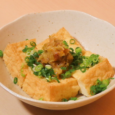焼き厚揚げとネギ味噌