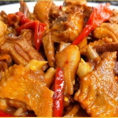 鴨肉とピールソース入り炒め