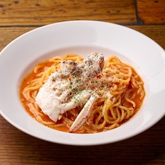 渡り蟹のトマトクリームパスタ