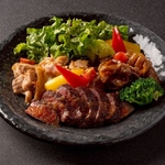 【肉盛りピアット】ランイチ・若鶏の1枚焼き・豚バラの甘辛焼き豪華お肉の３種盛り！迷ったらこれ！