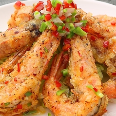 大エビの塩胡椒炒め