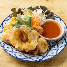 ハーフ　イカのニンニク揚げ