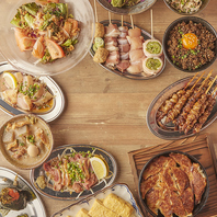 しっかり食べたい日は鶏尽くしコースでボリューム満点。