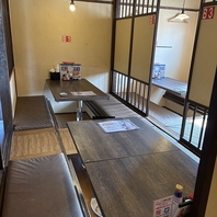大型宴会が可能な掘りごたつ式のお座敷完備