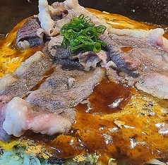 広島風お好み焼き　肉玉そば　コウネ肉のせ