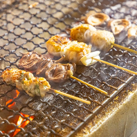 【「恵那どり」を中心に使用した種類豊富な串焼き】