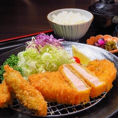 特選那須三元豚 ロースカツ(100g)＆牡蠣フライ（2個）膳
