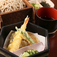 海老と旬菜の天ざる蕎麦