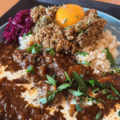 料理メニュー写真&nbsp;スパイスキーマカレー＆牛タン煮込みハヤシのあいがけ