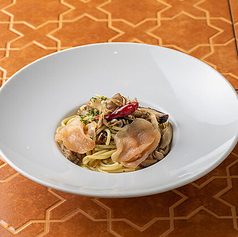 木の子と有田鶏生ハムのペペロンチーノ