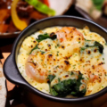 料理メニュー写真&nbsp;海老とほうれん草のうどんグラタン