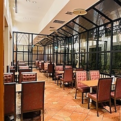 開放感あふれる明るいお席で、ベンジャミンの木を眺めつつリラックス♪