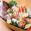 料理メニュー写真&nbsp;豪華絢爛 七種の舟盛りお造り