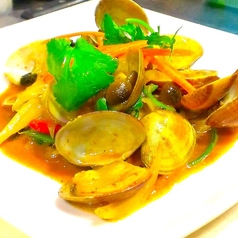 あさりのチリインオイル炒め