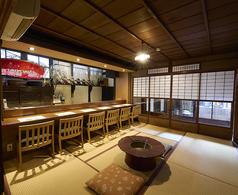 京町家特有のおくどさんがあるカウンター席。